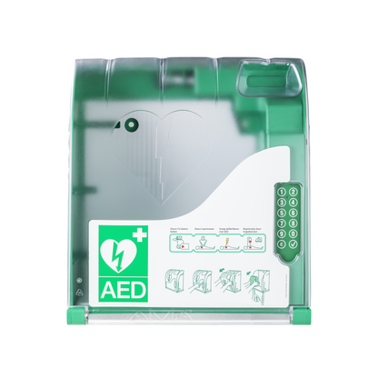 Philips FRx AED met Aivia 210 buitenkast met pincodeslot